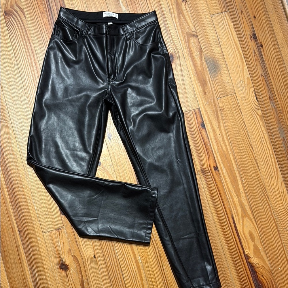 Abercrombie Curve Love Black Pleather Pants